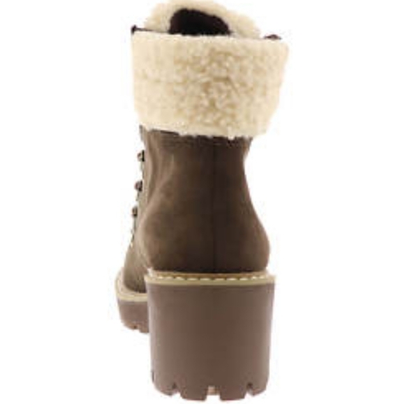 Corkys SQUAD Ankle Boots in Chocolate Brown with Cream Sherpa Detail - Picture 6 of 6